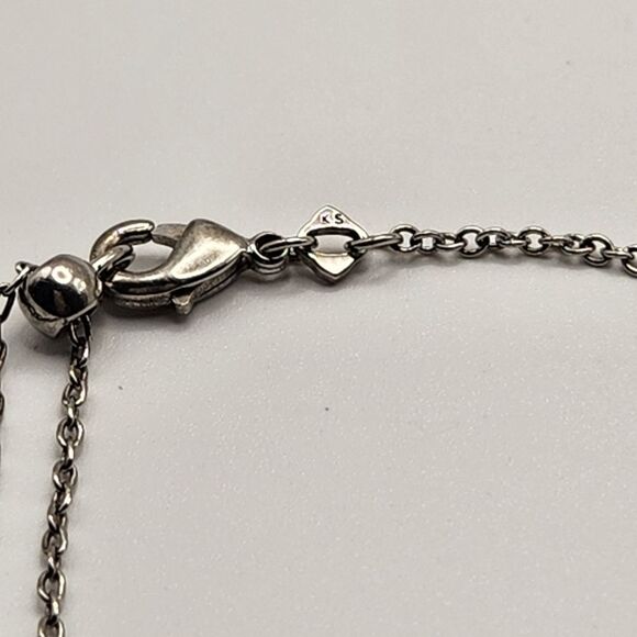 Kendra Scott Mini Elisa Silver Pendant Necklace in Platinum Drusy - Picture 4 of 5